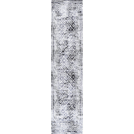Iften Moroccan Geometric Distressed Runner Rug