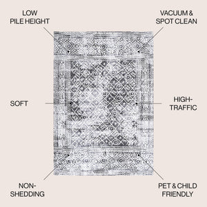Iften Moroccan Geometric Distressed Area Rug