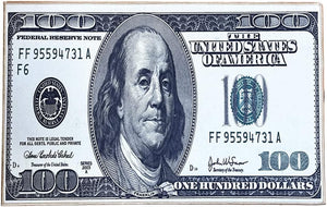 100 Dollar Bill Area Rug Mat 22 x 53