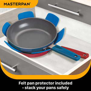 MASTERPAN Ceramic Nonstick Stovetop Oven Frypan & Skillet Set 9.5" (24cm) Azure Color