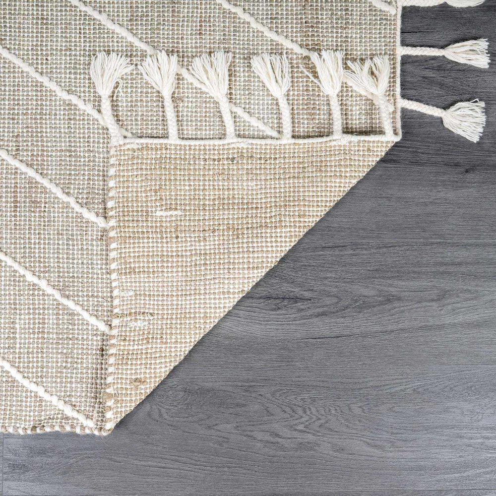 Marbletown Jute&Wool Blend Rug with Tassels - Clearance