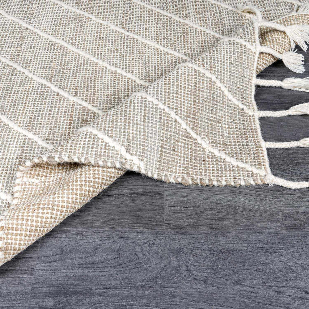 Marbletown Jute&Wool Blend Rug with Tassels - Clearance