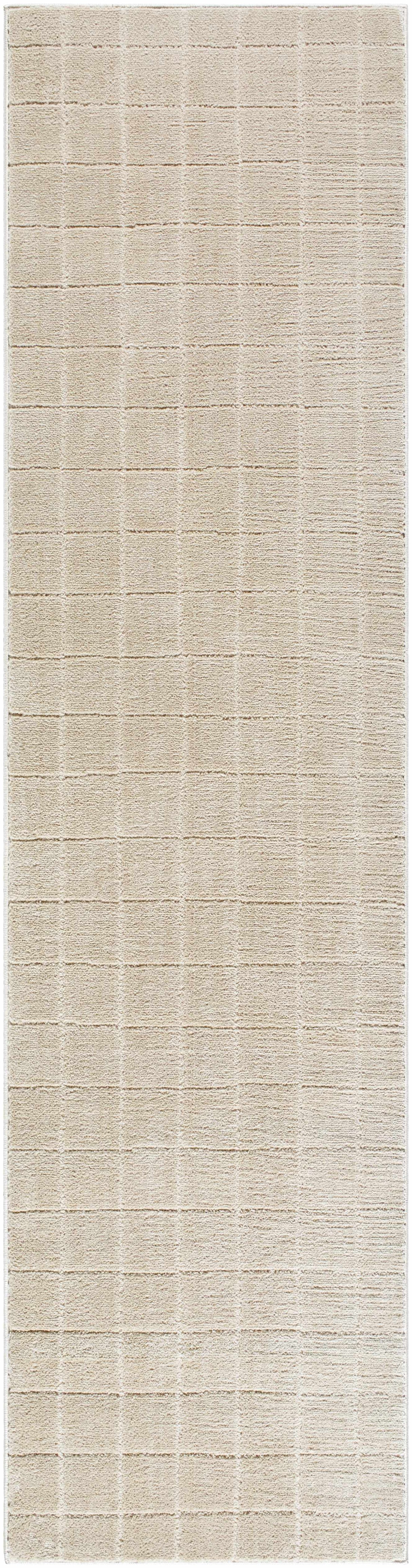Cascade Checkered Beige Area Rug
