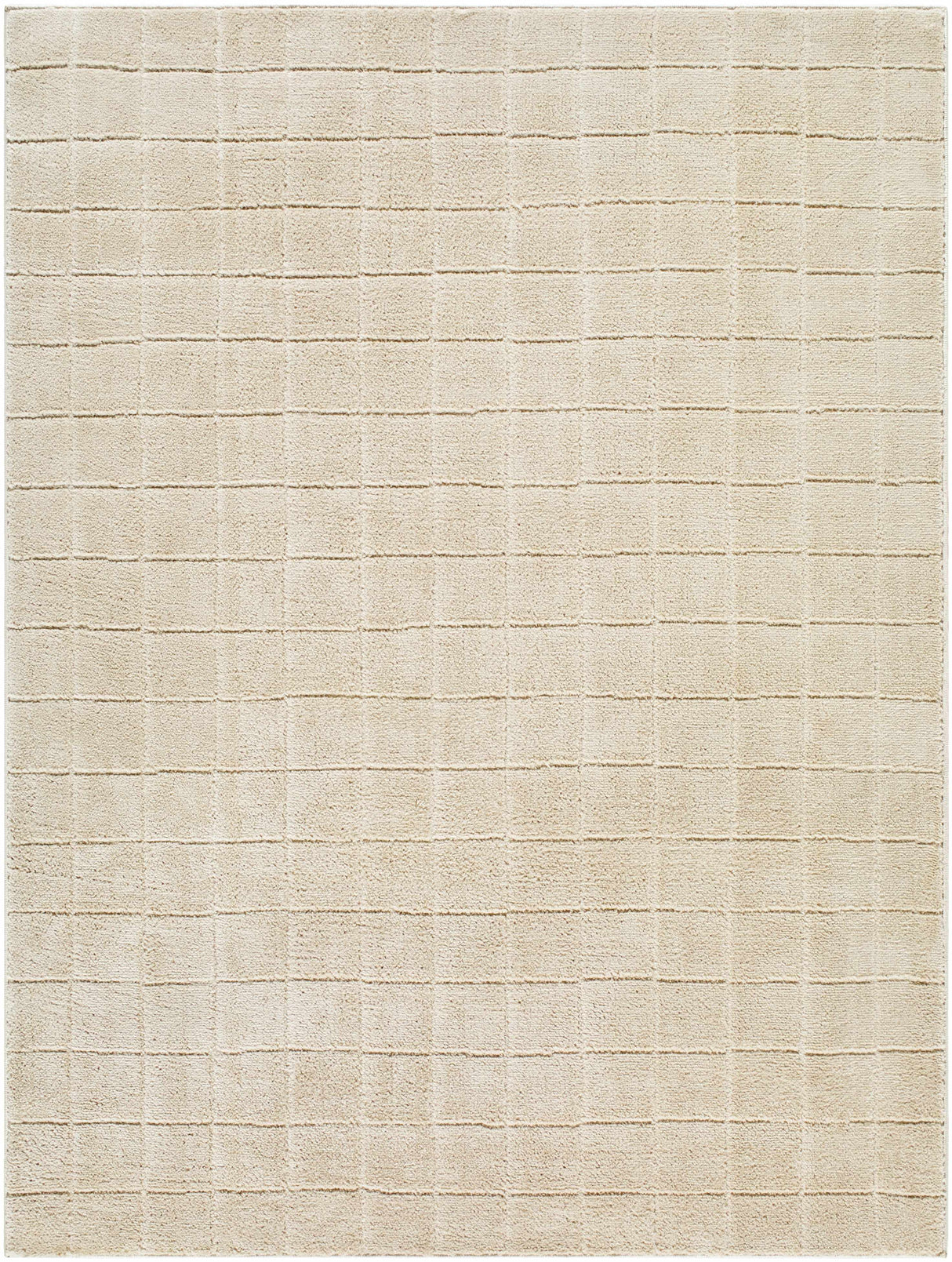 Cascade Checkered Beige Area Rug