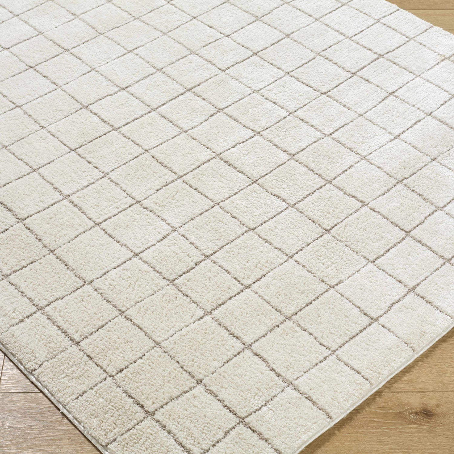 Cascade Checkered Ivory Area Rug