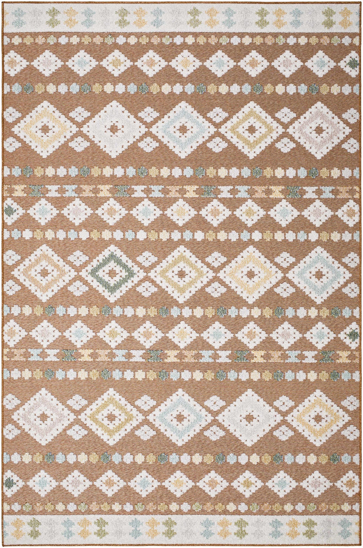 Metta Rust Outdoor Area Rug - Clearance