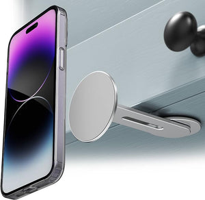 Magnetic-Phone-Holder,-Fold-Away-Swivel-Stand-Compatible-with-MagSafe-for-iPhone-12,-13,-14,-15-Pro-Max-|-Bedroom-Nightstand,-Desk,-Kitchen-and-More-(Low-Profile-Sidemount/Under-Mount)-
