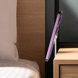 Magnetic Phone Holder, Fold-Away Swivel Stand Compatible with MagSafe for iPhone 12, 13, 14, 15 Pro Max | Bedroom Nightstand, Desk, Kitchen and More (Low Profile Sidemount/Under-Mount)