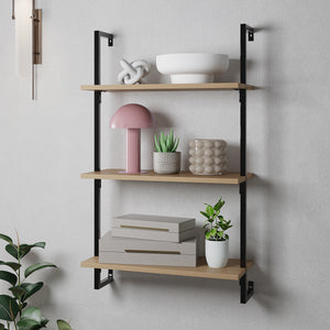 Madera-Classic-Industrial-3-Shelf-Wood-Wall-Mounted-Open-Ladder-Bookcase-with-Metal-Frame-Bookcases-&-Standing-Shelves
