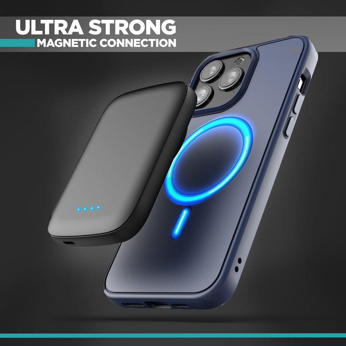 MagSafe Fast Charging Battery Pack for iPhone, Compatible with MagSafe - Ultra Slim Magnetic Power Bank, Portable Fast Charge Wireless Travel Charger (5000mAh)