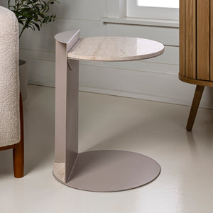 Evelyn-Contemporary-Natural-Marble/Metal-Handmade-C-Shaped-End-Table-Accent-Tables