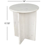 Javier Contemporary Natural Marble Handmade X-Shaped End Table