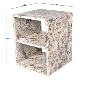 Sloane Modern Natural Marble Handmade Rectangular 2-Shelf End Table