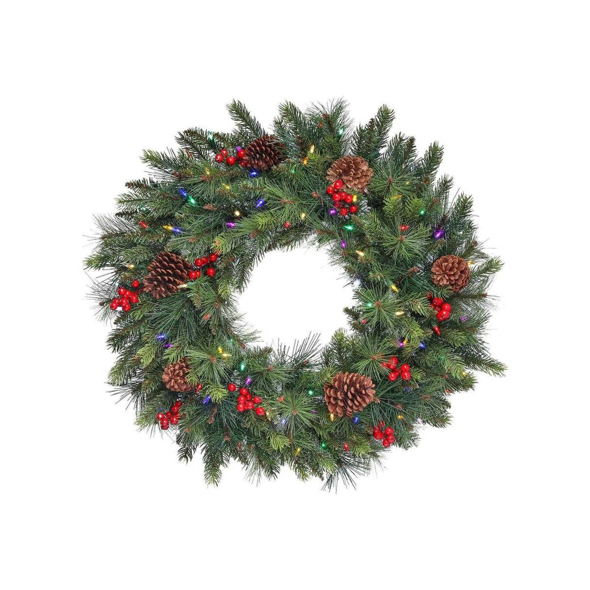 30" LED Forrest Berry Fir Wreath