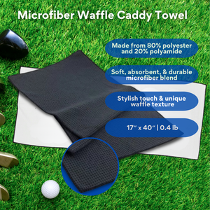 Large Microfiber Waffle Golf Towel: Black Trimmed