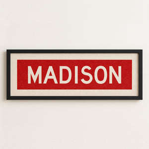 Framed Madison Red Bus Scroll