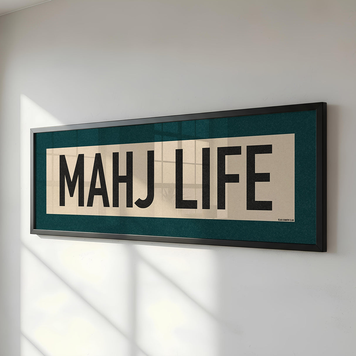 Framed Mahj Life Mahjong Art Scroll Sign