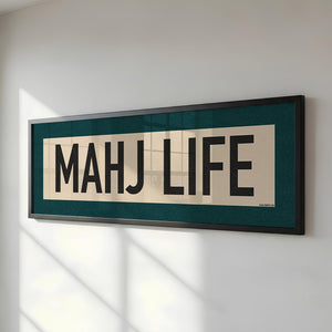 Framed Mahj Life Mahjong Art Scroll Sign