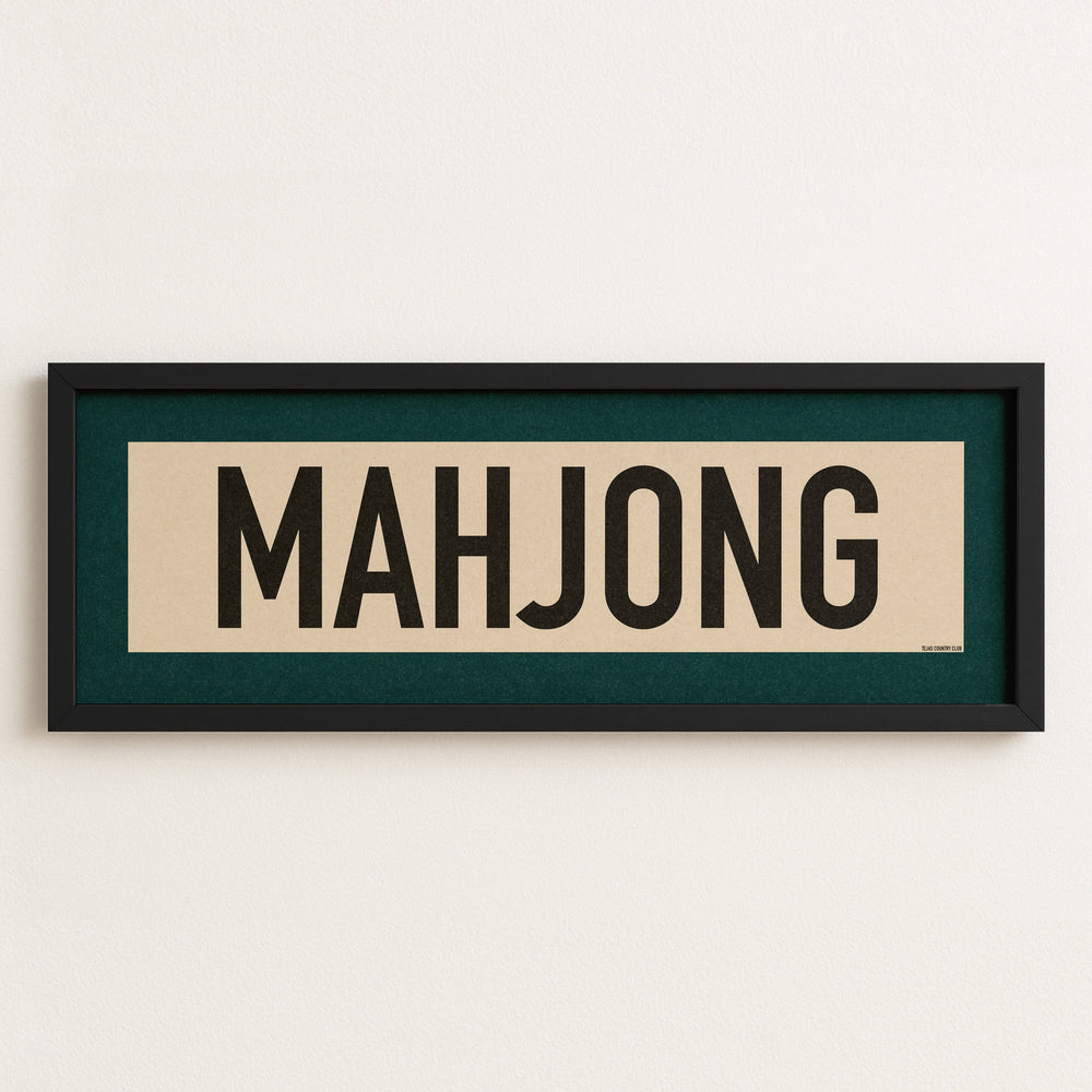 Framed Mahjong Art Scroll Sign