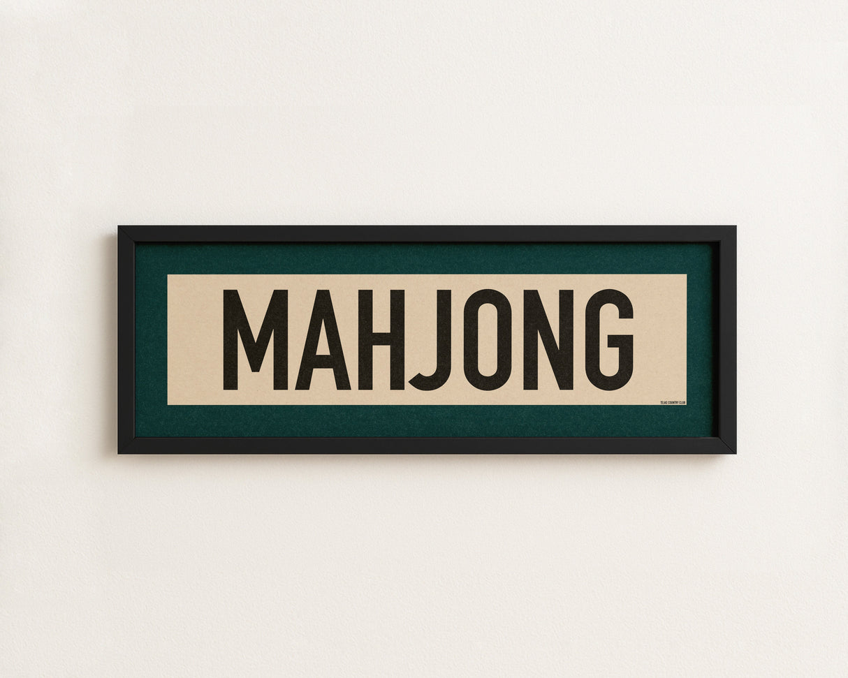 Framed Mahjong Art Scroll Sign