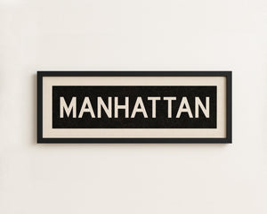 Framed Manhattan Bus Scroll