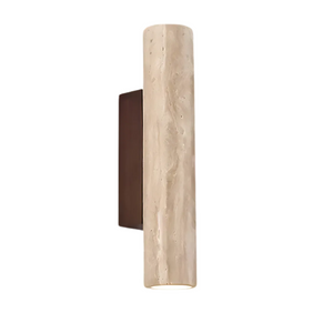 Modern Travertine Marble Cylinder LED Wall Sconce Warm White