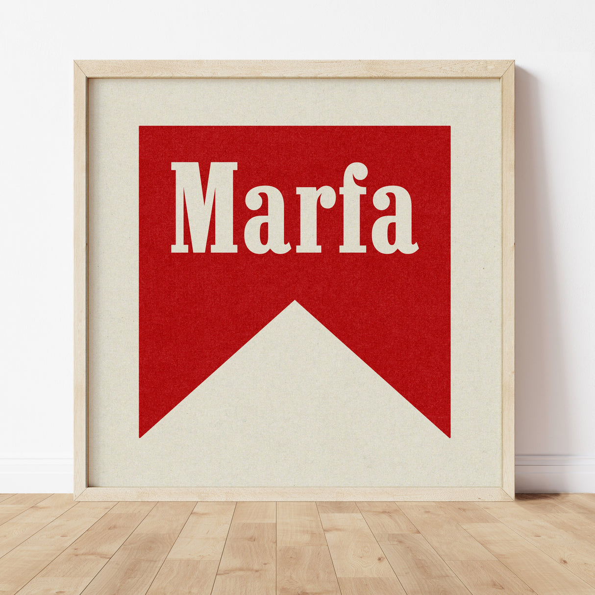 Marfa Texas Banner Typography Square Art Home Decor Print Poster