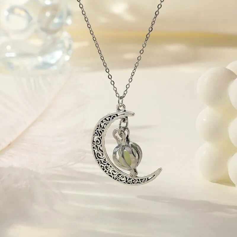 Moonstone Pendant Necklace Stainless Steel Moonstone Jewelry Women Gift