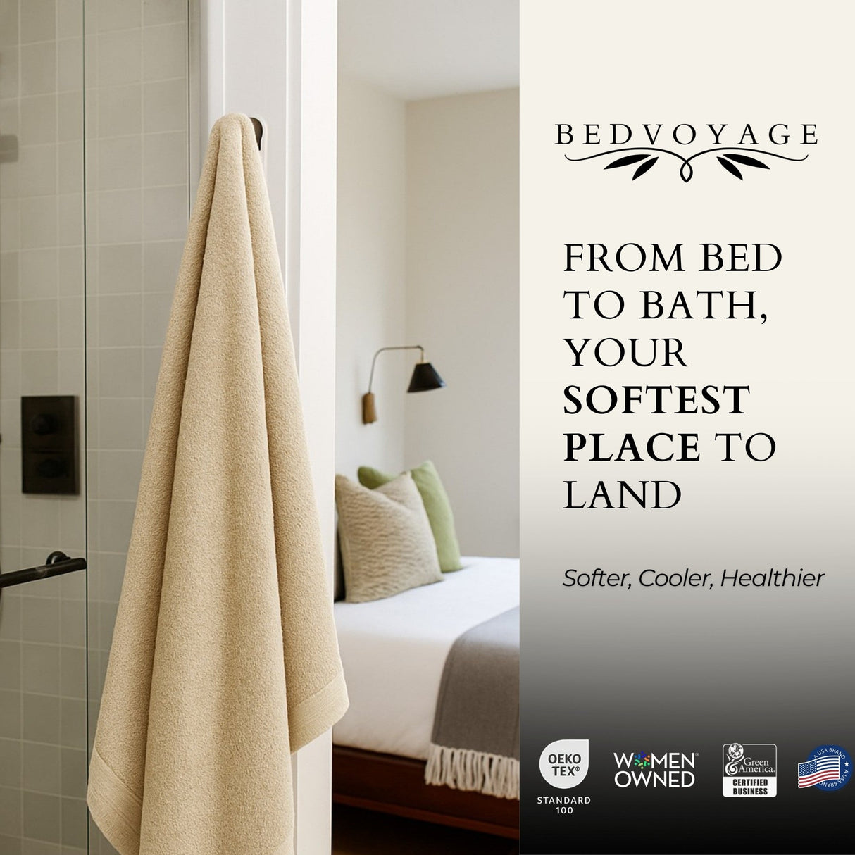 Bamboo Cotton Bath Sheet - Viscose from Bamboo + Cotton - Extra Large - Sand