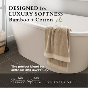 Bamboo Cotton Bath Sheet - Viscose from Bamboo + Cotton - Extra Large - Sand