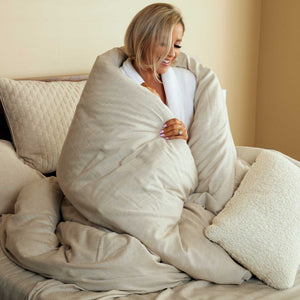 Bamboo Cotton Duvet Cover - Viscose from Bamboo + Cotton - Sand
