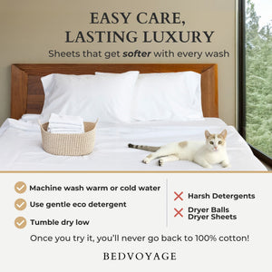 Bamboo Cotton Pillowcases - Viscose from Bamboo + Cotton - Snow