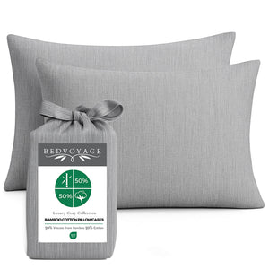 Bamboo Cotton Pillowcases - Viscose from Bamboo + Cotton - Silver