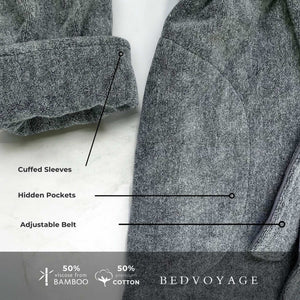 Bamboo Cotton Bath Robe - Viscose from Bamboo + Cotton - Charcoal by BedVoyage