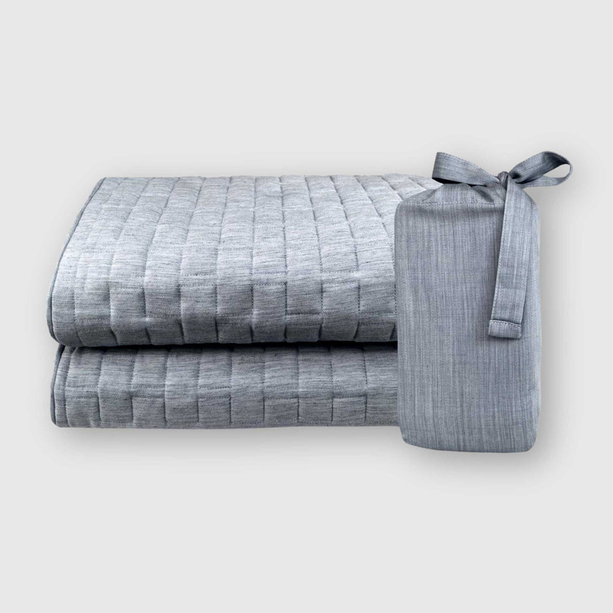 Bamboo Cotton Quilted Shams - Viscose from Bamboo + Cotton - 2pk - Standard - Silver