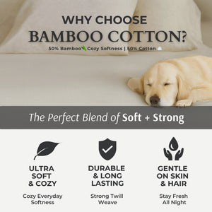 Bamboo Cotton Sheet Set - Viscose from Bamboo + Cotton - Sand