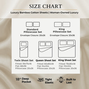 Bamboo Cotton Sheet Set - Viscose from Bamboo + Cotton - Sand