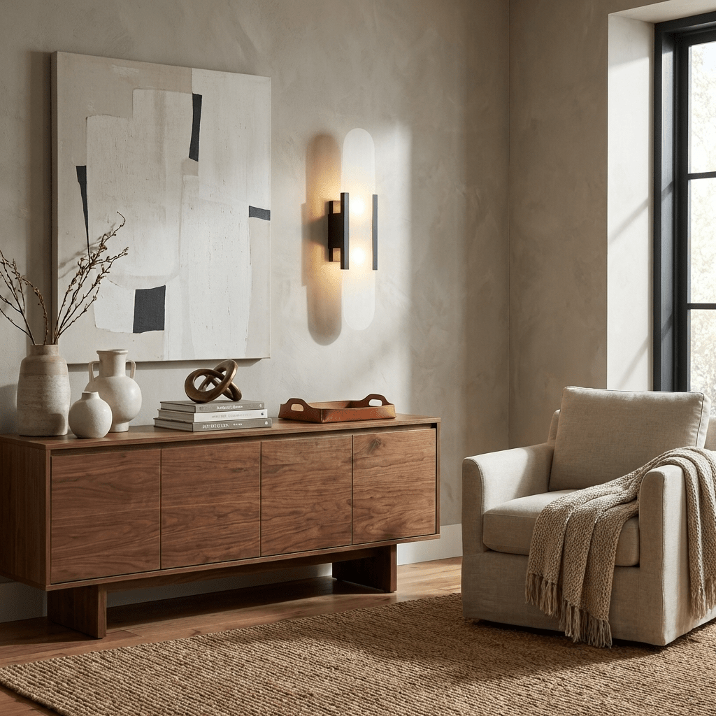 Alvora | Oblong Alabaster Wall Sconce with Brass Accents | Warm Diffused Glow for Foyers