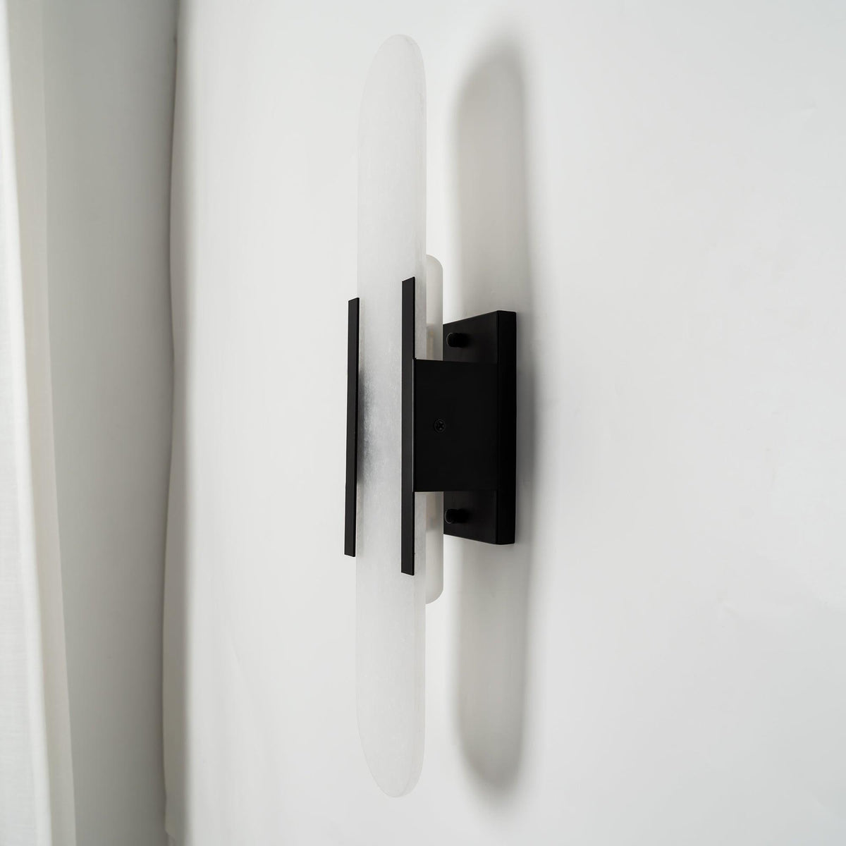 Alvora | Oblong Alabaster Wall Sconce with Brass Accents | Warm Diffused Glow for Foyers