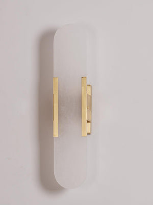 Alvora | Oblong Alabaster Wall Sconce with Brass Accents | Warm Diffused Glow for Foyers