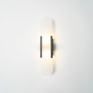 Alvora | Oblong Alabaster Wall Sconce with Brass Accents | Warm Diffused Glow for Foyers