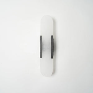 Alvora | Oblong Alabaster Wall Sconce with Brass Accents | Warm Diffused Glow for Foyers