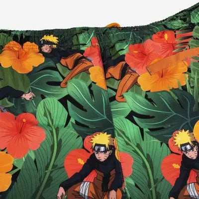 Naruto Shinobi Men's Elastic Waist Swim Shorts Trunks Swimwear UPF 50+