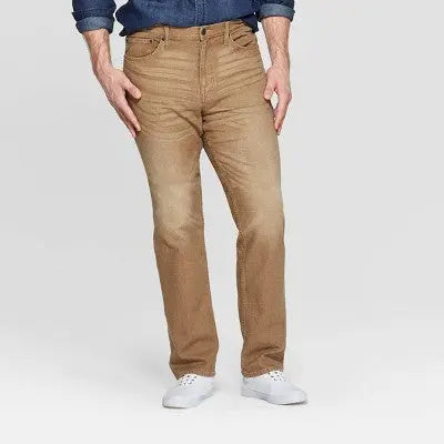 Goodfellow & Co Men's Tall Mid Rise Straight Leg Fit Below Knee Denim Jeans
