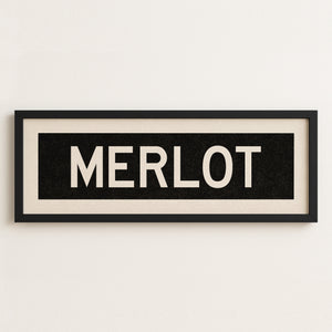 Framed Merlot Bus Scroll Sign