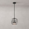 Hand-Blown Glass Sphere Pendant Light with Warm LED | Smoke Grey or Amber Shade