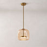 Hand-Blown Glass Sphere Pendant Light with Warm LED | Smoke Grey or Amber Shade