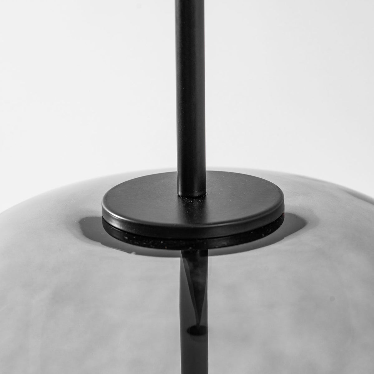 Hand-Blown Glass Sphere Pendant Light with Warm LED | Smoke Grey or Amber Shade
