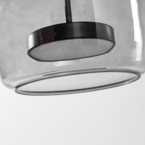 Hand-Blown Glass Sphere Pendant Light with Warm LED | Smoke Grey or Amber Shade