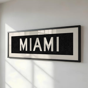 Framed Miami Florida Bus Scroll